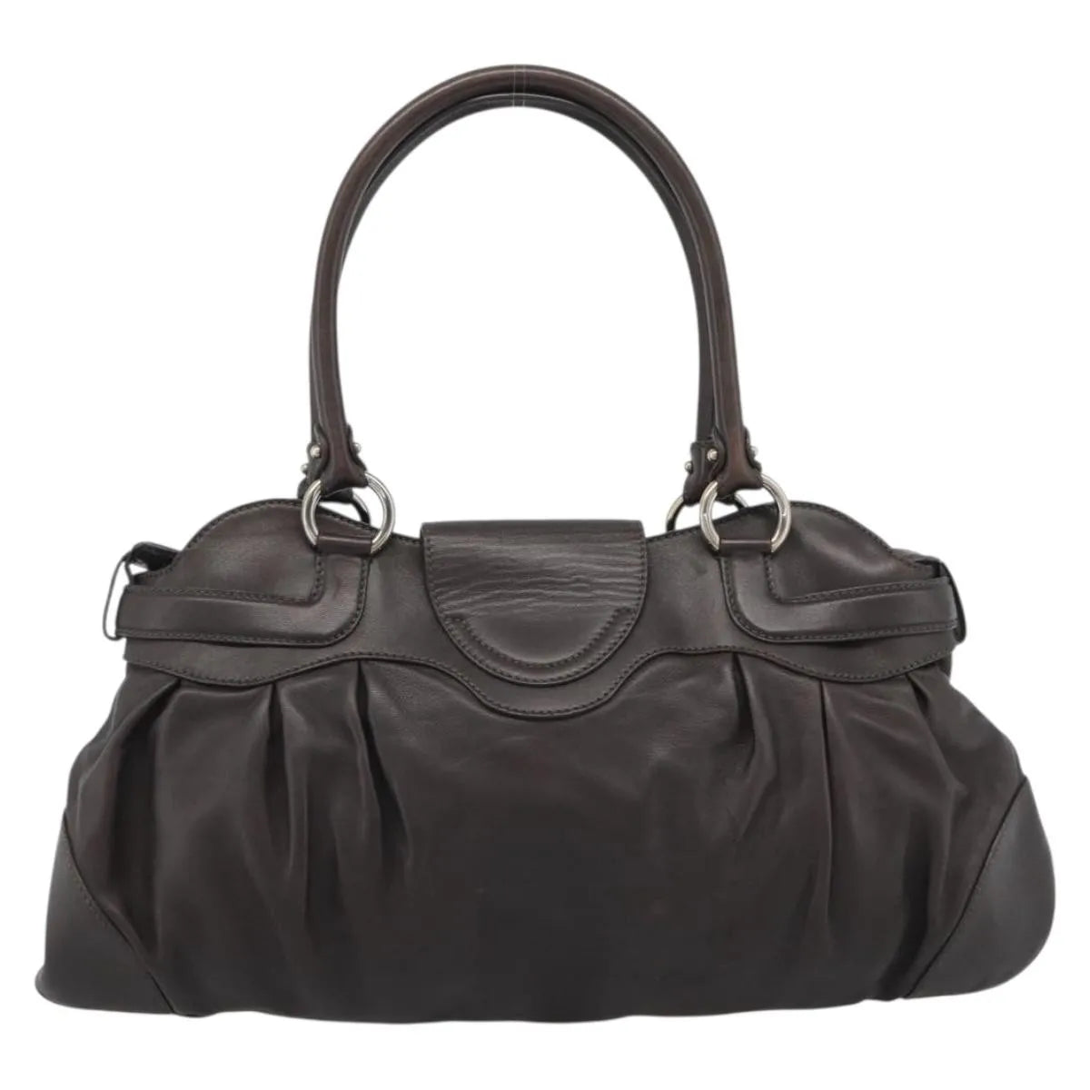 Salvatore Ferragamo Marisa Leather, Brown, Leather, Handbag