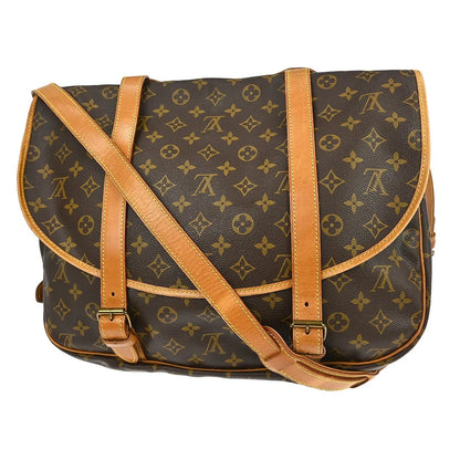 Louis Vuitton Saumur Canvas, Brown, Canvas, Shoulder Bag