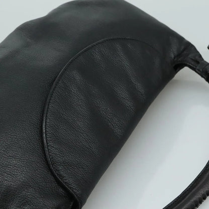Salvatore Ferragamo Gancini Leather, Black, Leather, Handbag