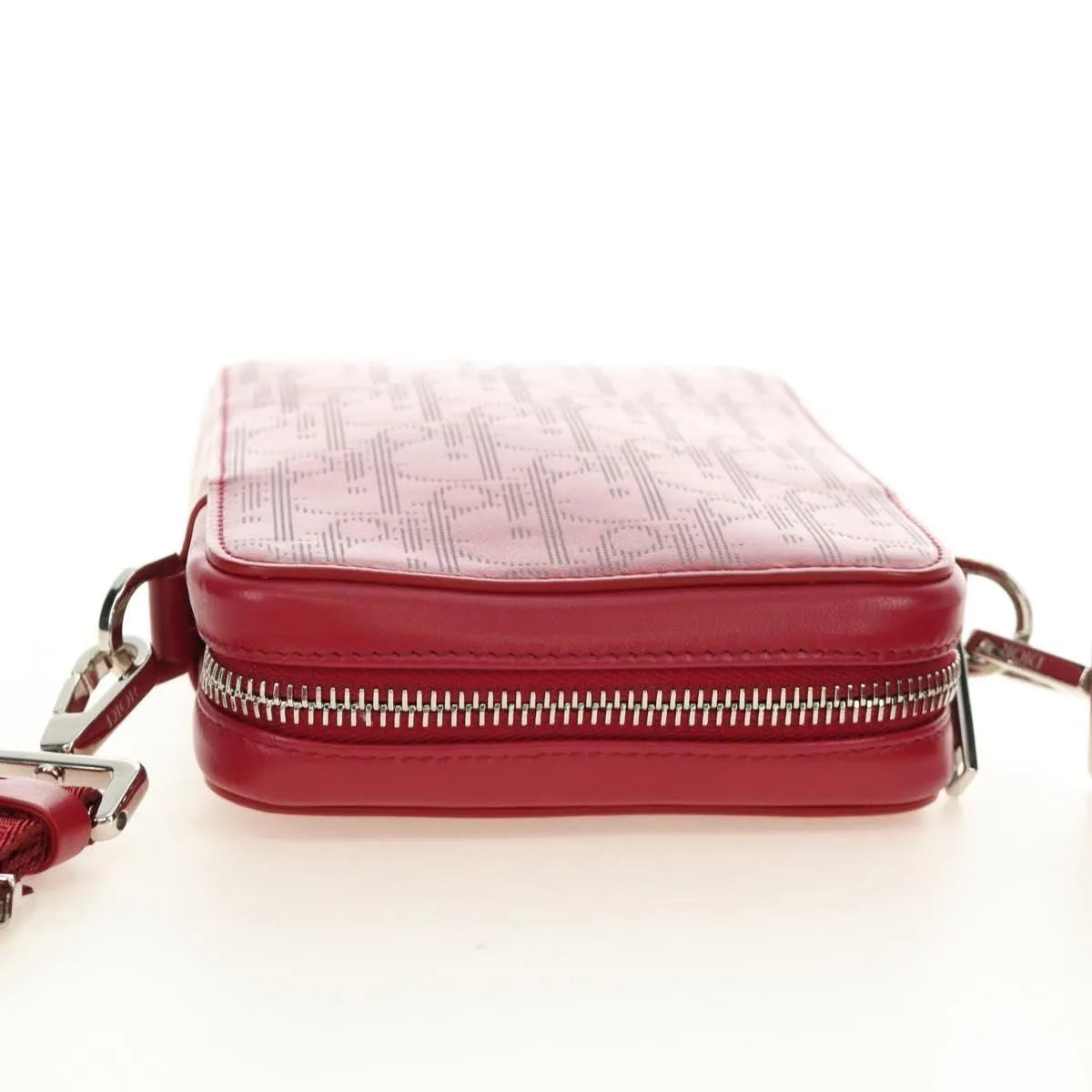 Christian Dior World Tour Zip Messenger Oblique Galaxy Leather, Red, Canvas, Shoulder Bag