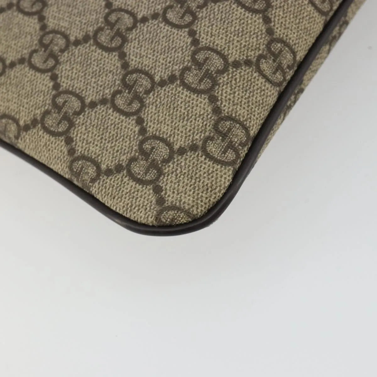 Gucci Zip Top Messenger GG Canvas with Leather, Beige, Canvas, Shoulder Bag