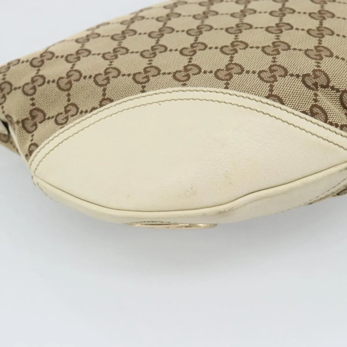 Gucci Britt Half Moon Hobo GG Canvas, Beige, Canvas, Shoulder Bag