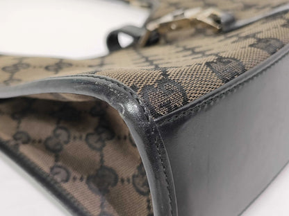 Gucci Vintage Jackie Canvas, Brown, Canvas, Handbag