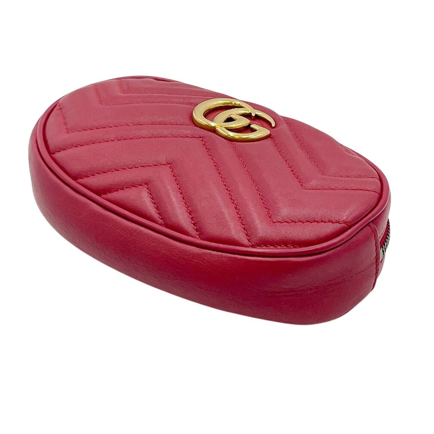 Gucci Marmont Bag Gucci Belt Quilted, Red, Leather, Clutch