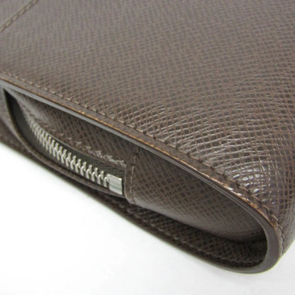 Louis Vuitton Pochette Baikal Clutch Taiga Leather, Gray, Leather, Clutch