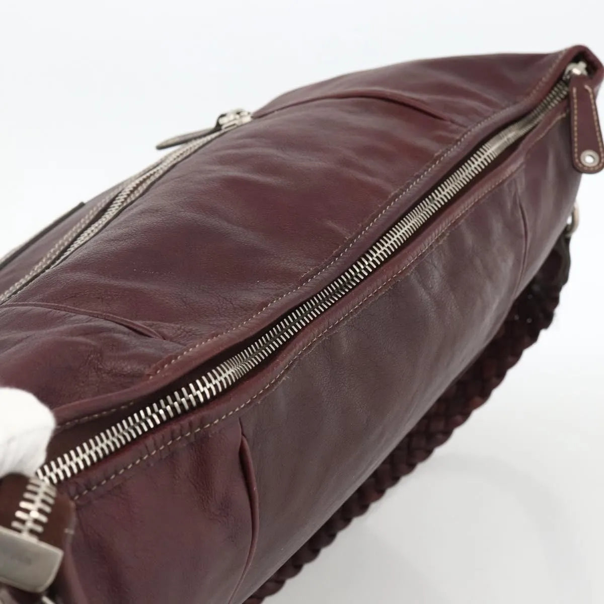 Gucci Logo Crest Messenger Leather, Burgundy, Leather, Shoulder Bag