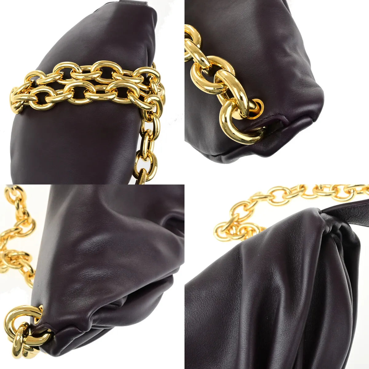Bottega Veneta The Chain Leather, Burgundy, Leather, Bag