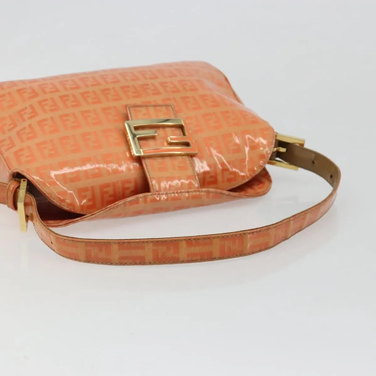 Fendi Zucchino Canvas Mamma Baguette canvas, Orange, Canvas, Shoulder Bag