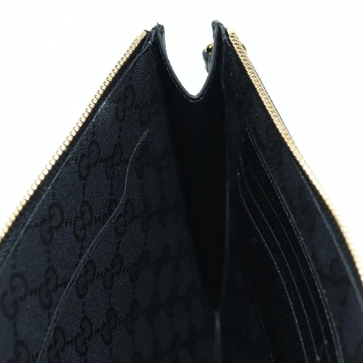 Gucci Horsebit 1955 GG Canvas and white leather, Black, Leather, Clutch