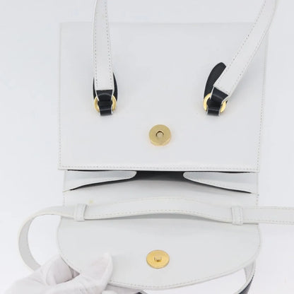 Salvatore Ferragamo Vintage Top handle Leather, White, Leather, Handbag