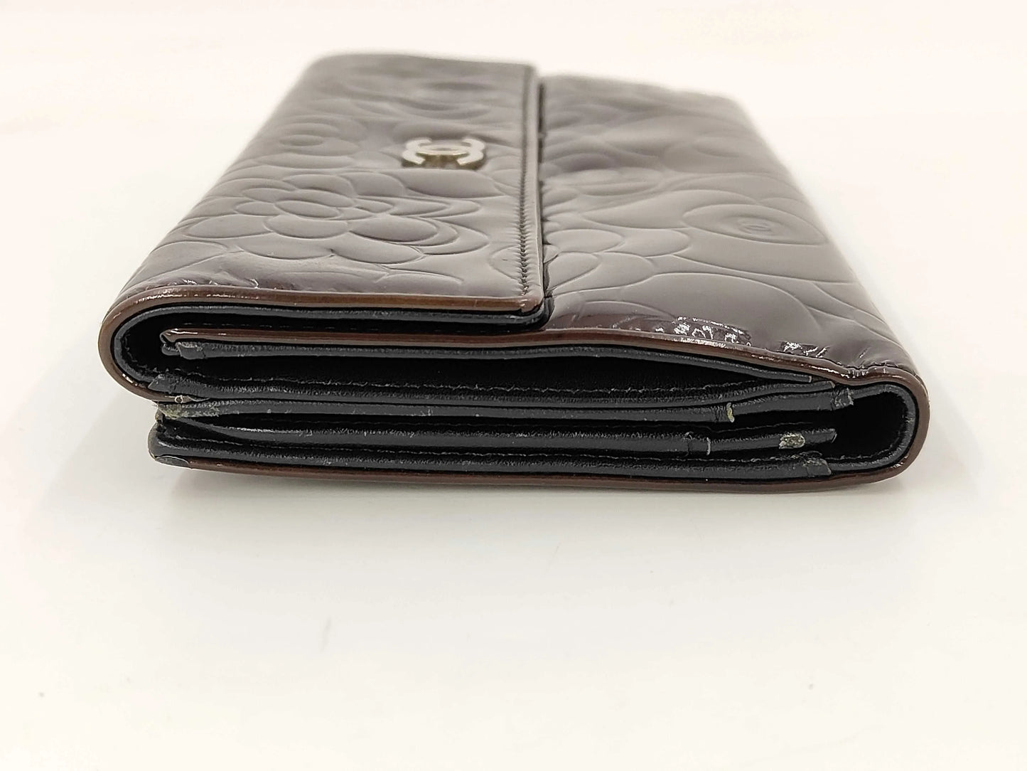 Chanel Camellia Flap Organizer Camellia Lambskin, Black, Leather, Wallet