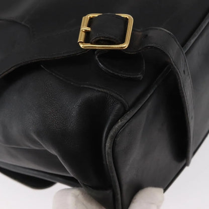 Gucci Vintage Bamboo Leather, Black, Leather, Backpack