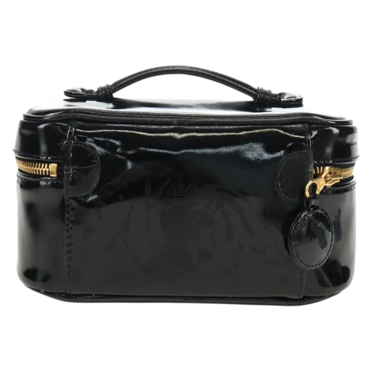Chanel Vintage Timeless Cosmetic Case Patent, Black, Patent Leather, Handbag