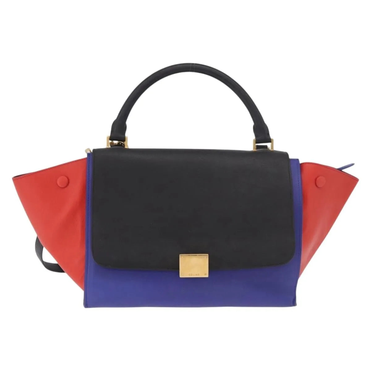 Celine Trapeze Leather with Suede, Multicolour, Leather, Handbag