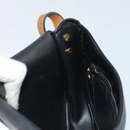 Christian Dior Vintage CD Logo Leather, Black, Leather, Shoulder Bag