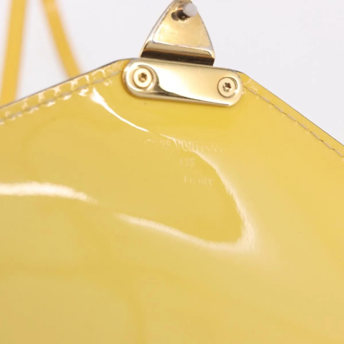 Louis Vuitton Monceau Vernis, Yellow, Patent Leather, Handbag