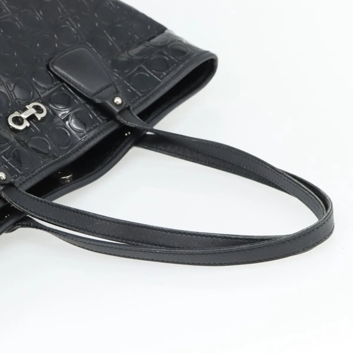 Salvatore Ferragamo Gancini Tote Patent leather, Black, Patent Leather, Tote Bag