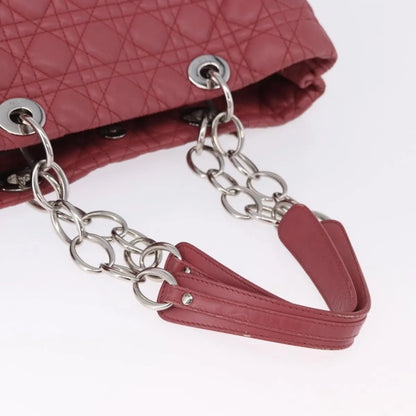 Christian Dior Soft Chain Tote Cannage Quilt Lambskin, Pink, Leather, Handbag