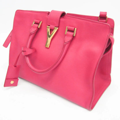 Saint Laurent Classic Y Cabas Leather, Pink, Leather, Handbag