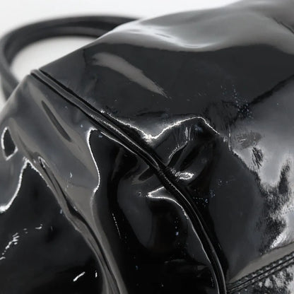 Salvatore Ferragamo Gancini Patent Leather, Black, Patent Leather, Handbag