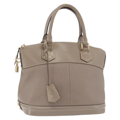 Louis Vuitton Suhali Lockit Leather, Gray, Leather, Handbag