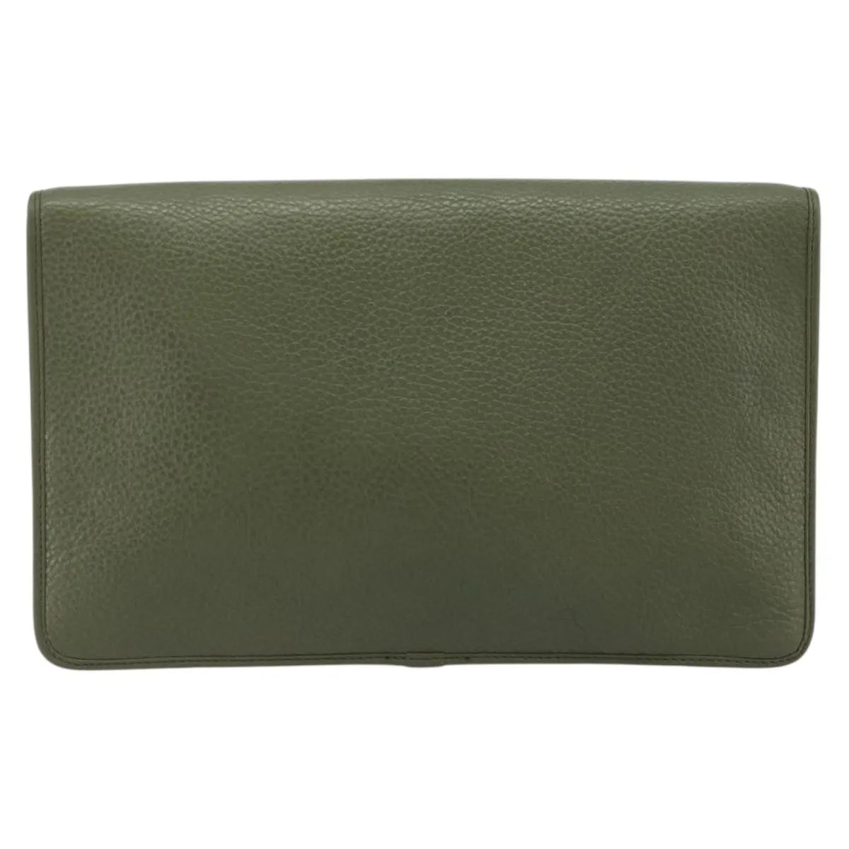 Christian Dior Vintage Chain Flap Leather, Green, Leather, Shoulder Bag