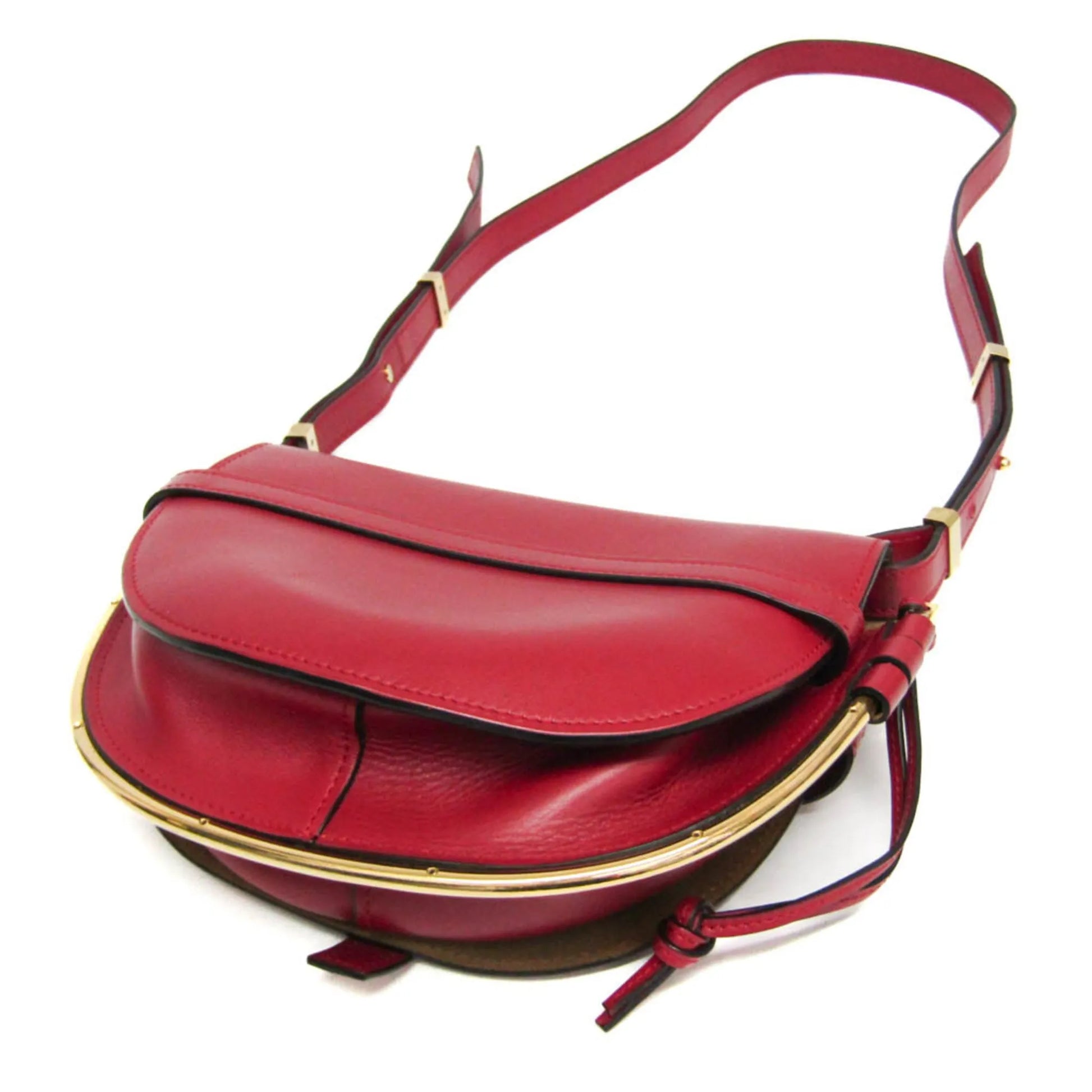 Loewe Metal Gate Leather, Red, Leather, Shoulder Bag