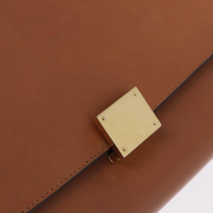 Celine Trapeze Leather, Brown, Leather, Handbag