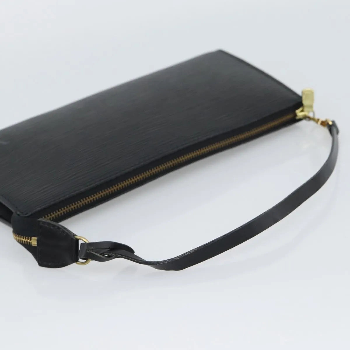 Louis Vuitton Pochette Accessoires Epi, Black, Leather, Clutch