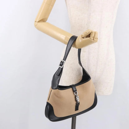 Gucci Jackie Hobo GG Canvas, Beige, Cotton, Shoulder Bag
