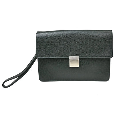Louis Vuitton Selenga Pochette Taiga Leather, Green, Leather, Clutch