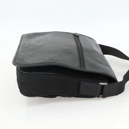 Salvatore Ferragamo Vintage Leather, Black, Nylon, Shoulder Bag