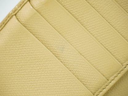 Chanel CC Button Bi-Fold Leather, Beige, Leather, Wallet