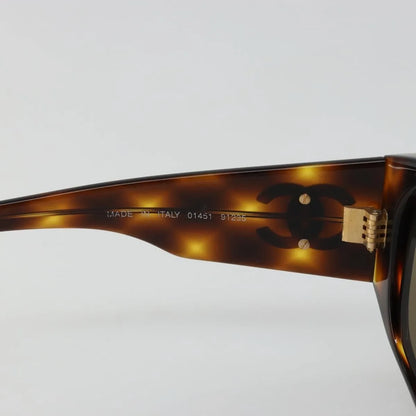 Chanel Coco mark barette Gold plated, Brown, Plastic, Sunglasses
