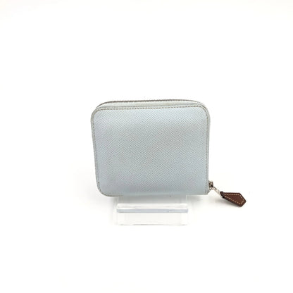 Hermes Azap Zip Around Silk'in Epsom, Blue, Leather, Wallet