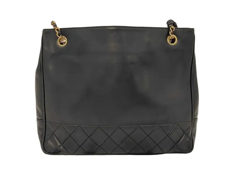 Chanel Matelasse Chain Leather, Black, Leather, Shoulder Bag