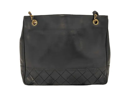 Chanel Matelasse Chain Leather, Black, Leather, Shoulder Bag