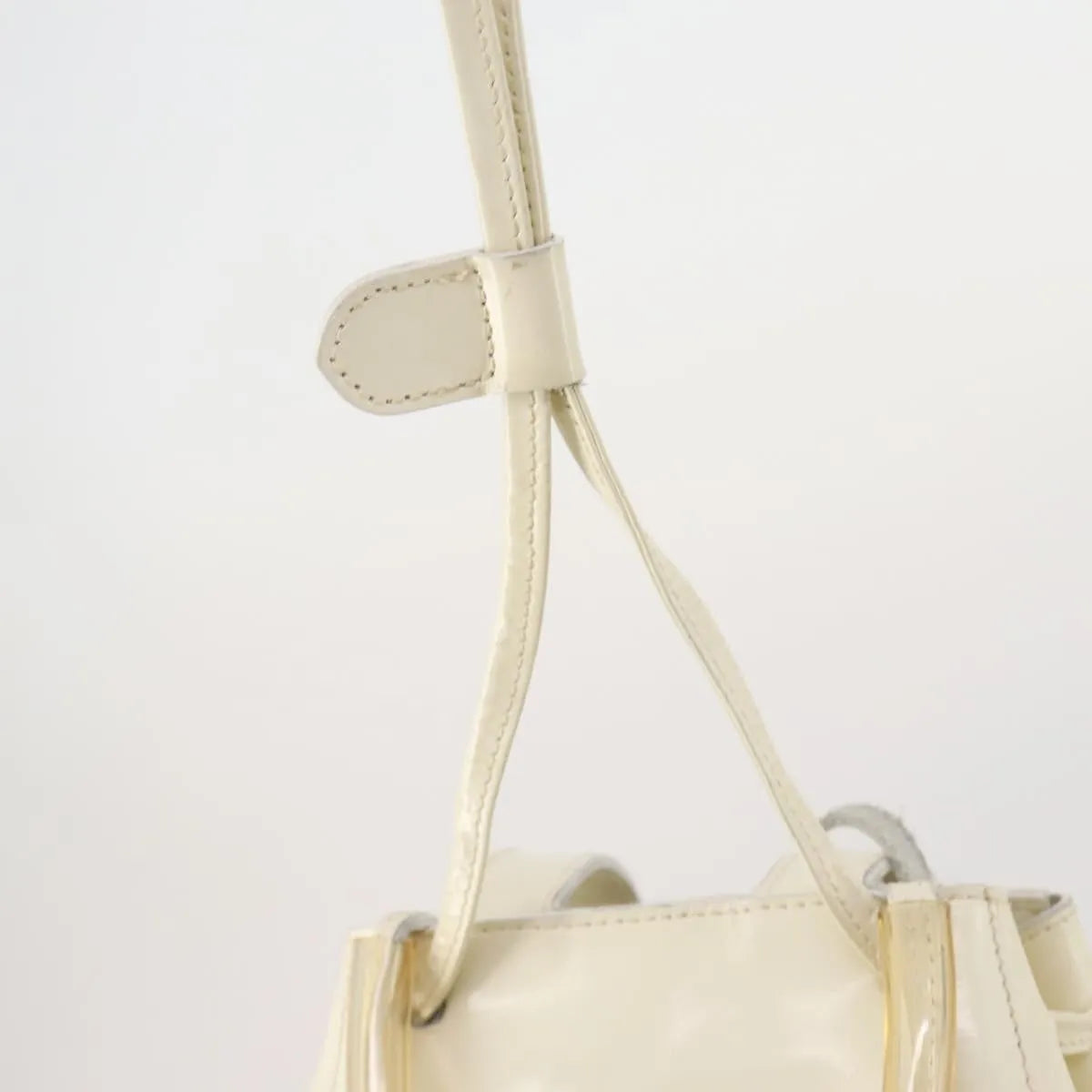 Salvatore Ferragamo Vintage Patent Leather, White, Patent Leather, Backpack
