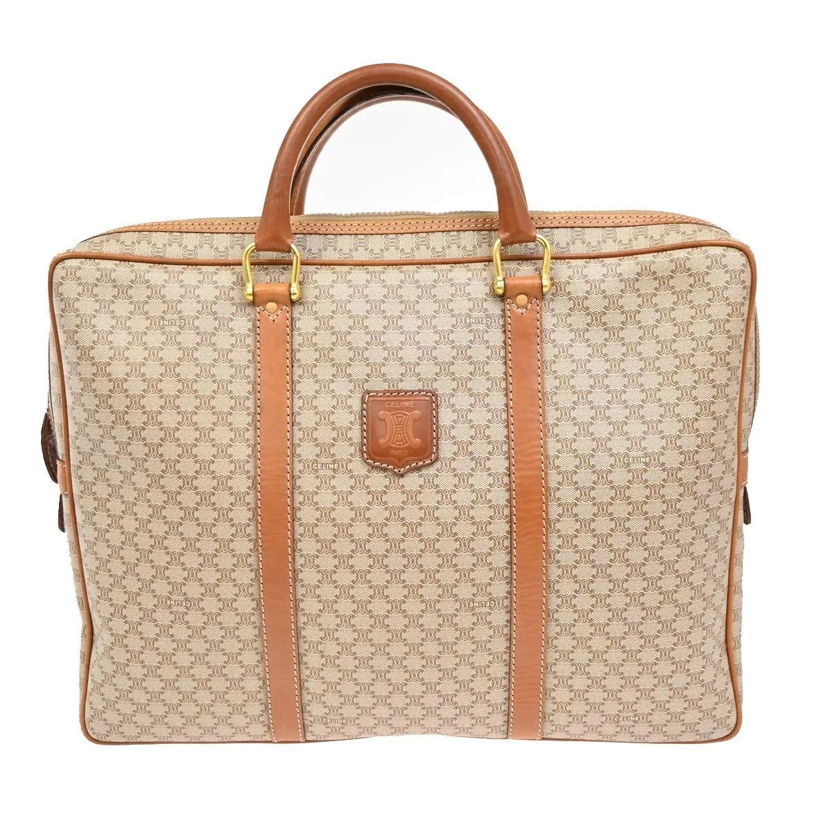 Celine Macadam Canvas and leather, Brown, Canvas, Briefcase