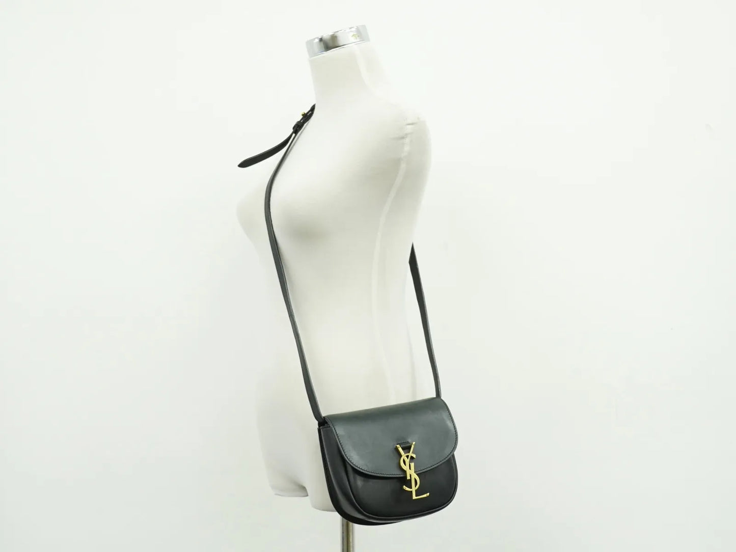 Saint Laurent Kaia Leather, Black, Leather, Shoulder Bag