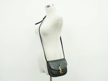 Saint Laurent Kaia Leather, Black, Leather, Shoulder Bag