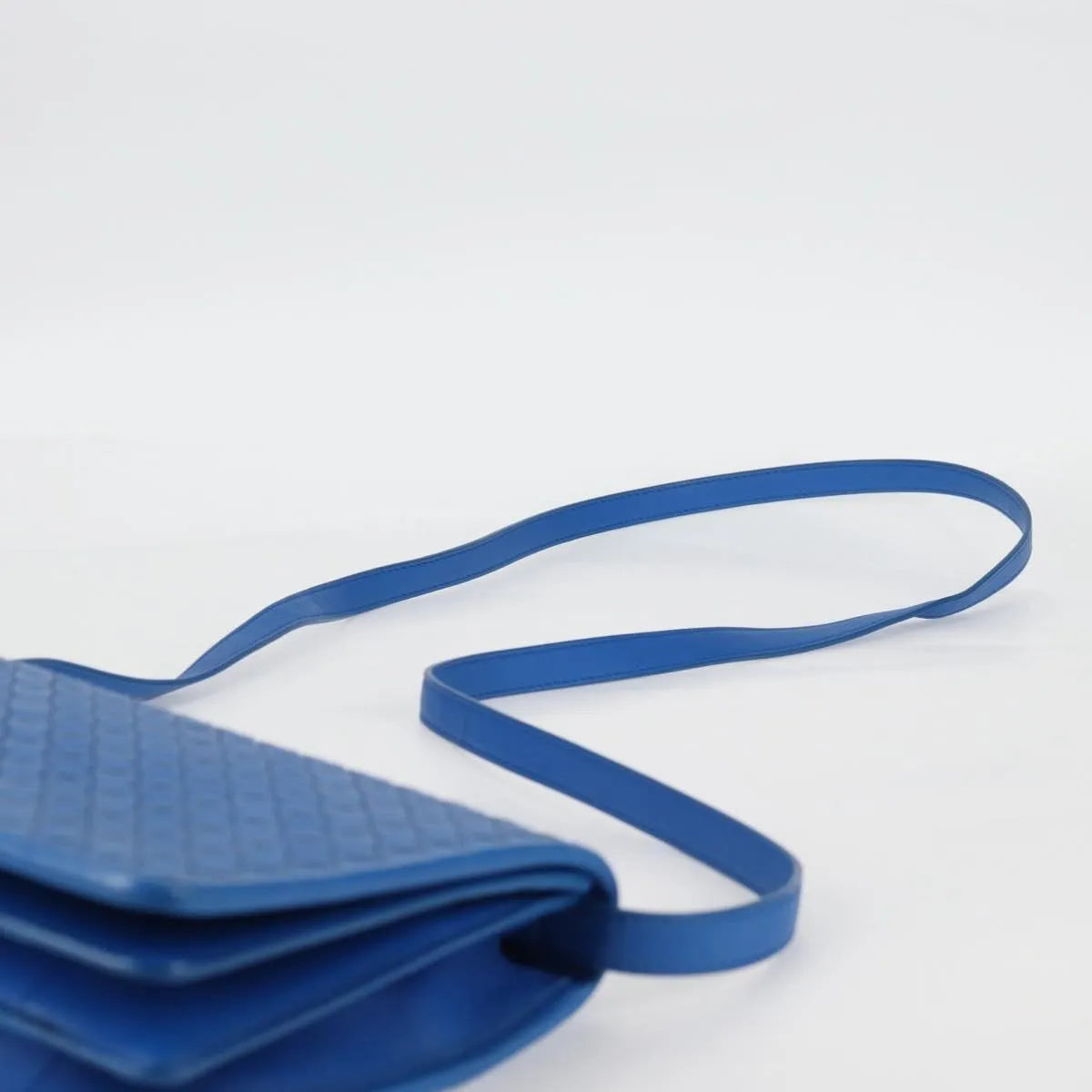 Bottega Veneta Double Compartment Flap Intrecciato Nappa, Blue, Leather, Shoulder Bag