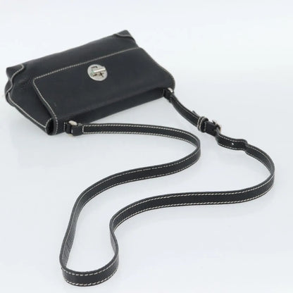 Tiffany & Co. Vintage Leather, Black, Leather, Shoulder Bag