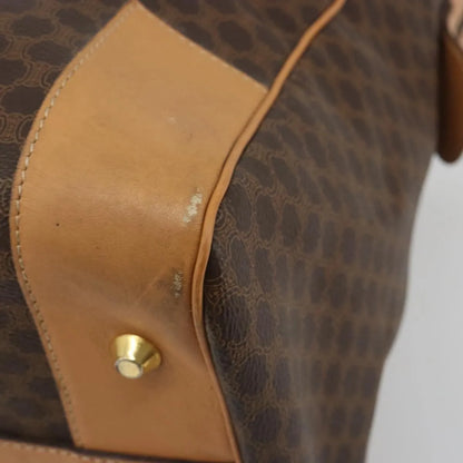 Celine boston Macadam Canvas, Brown, PVC, Travel Bag