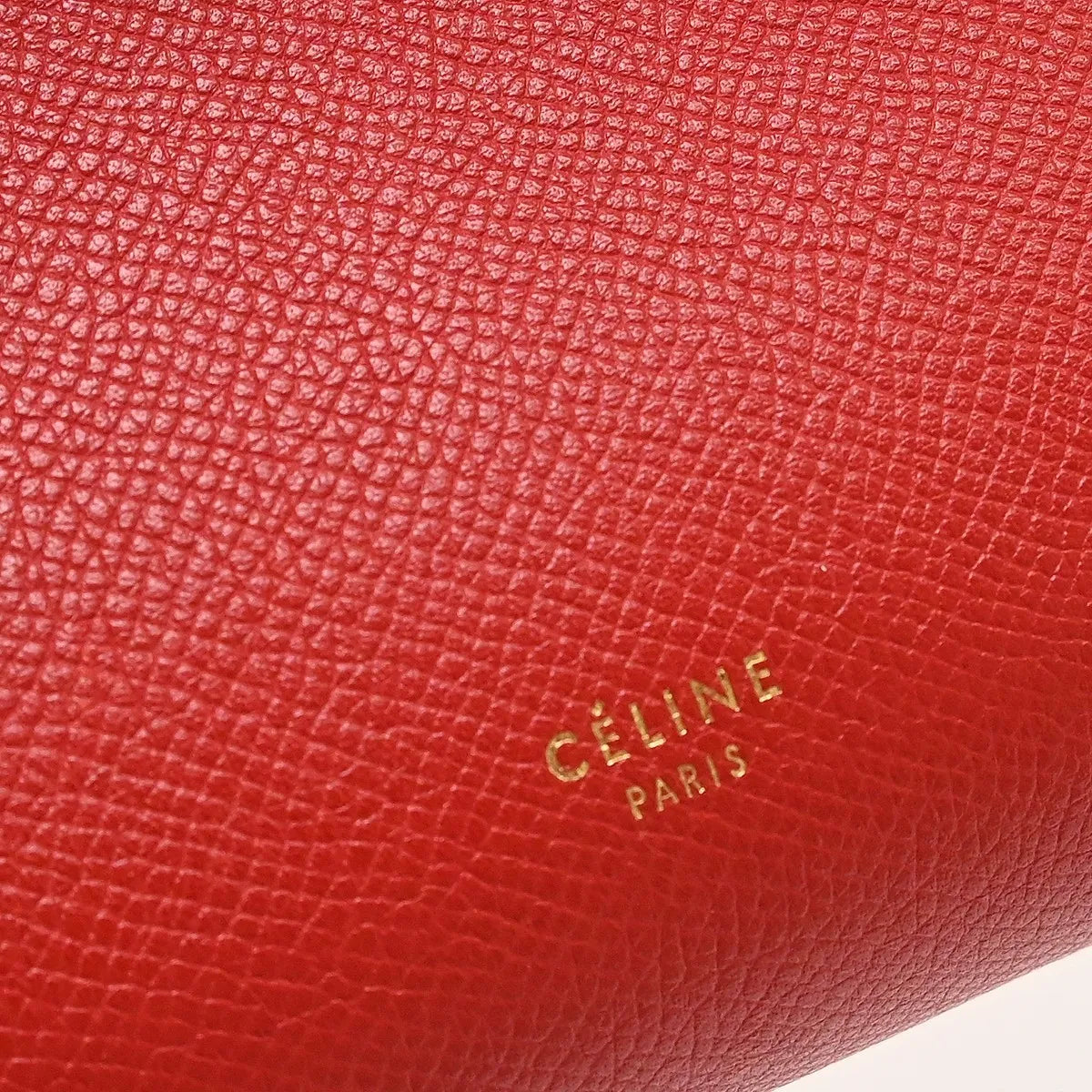 Celine Belt Calfskin, Red, Leather, Handbag