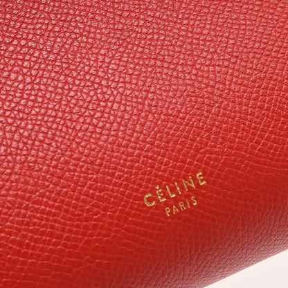 Celine Belt Calfskin, Red, Leather, Handbag