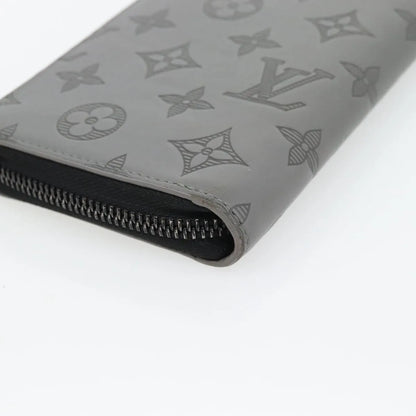 Louis Vuitton Zippy Wallet Vertical Monogram Shadow Leather, Gray, Canvas, Wallet