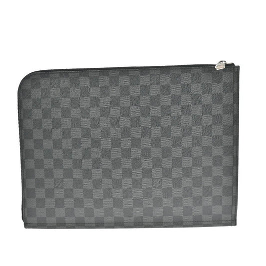 Louis Vuitton Poche Documents Damier Graphite, Gray, Canvas, Clutch