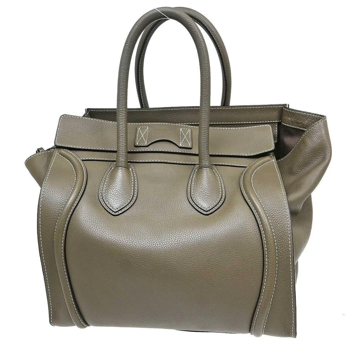 Celine Luggage Grainy Leather, Gray, Leather, Tote Bag