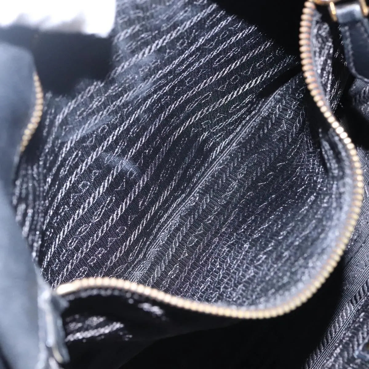 Prada Nappa Gaufre Bow Leather, Black, Leather, Tote Bag